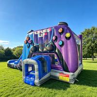 Château Gonflable Commercial Personnalisé pour Gamers : Combo Toboggan et Structure de Jeu pour Enfants