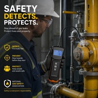 Detector de Fugas de Gas Combustible Portátil HIREP con Sonda Flexible de 360° para Gas Natural, Propano, Metano, Seguridad en la Cocina