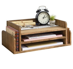 Organizador de Escritorio de Madera con 5 Bandejas, Bandeja para Documentos, Cartas, Carpetas, <span class=keywords><strong>Correo</strong></span>, Archivos, Organizador de Oficina de 3 Niveles - Product Image 1