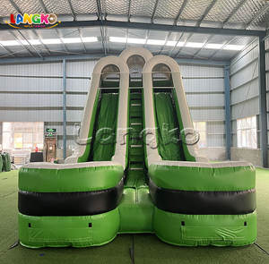 Glissière d'eau gonflable de qualité commerciale à double voie de 20 pieds, ensemble de glissière d'eau à double voie de 20 pieds - Product Image 5