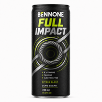 Boisson énergisante gazeuse faible en sucre en canette d'aluminium, boisson fonctionnelle, service d'étiquetage personnalisé, Halal, FSSC, ISO
