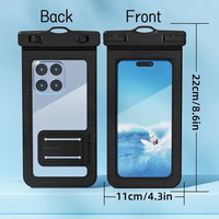 Pochette Téléphone Étanche IPX8 pour Nage et Sports de Plein Air, Sac Étanche pour Téléphone Portable 6.1-7.2 pouces avec Fenêtre Transparente pour Écran Tactile