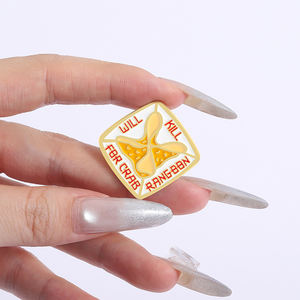 เข็มกลัดโลหะเคลือบรูปปูรูปอาหารจีนแสนตลกมีปกกระเป๋าเป้สะพายหลังเครื่องประดับของขวัญขายส่ง - Product Image 4