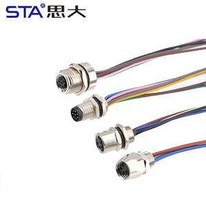 M8 hàng không cắm bảng điều khiển trở lại gắn kết nam nữ không thấm nước hàn nối được <span class=keywords><strong>x</strong></span>ây dựng trong keo điền ổ cắm với dây 3 4 5 6 8Pin - Product Image 1