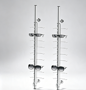 Expositor de Gafas de Aluminio con Cerradura para Montar en la Pared, Expositor de Gafas Desmontable de Pared con Cerradura de Varias Capas Plateado - Product Image 2