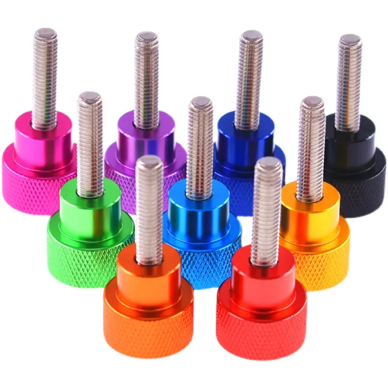 OEM Aluminium CNC Mesin M3 M4 M5 M6 M8 Kustom Knurled Thumb Sekrup Knurled Knob Aluminium Tangan Mengencangkan Sekrup Baut