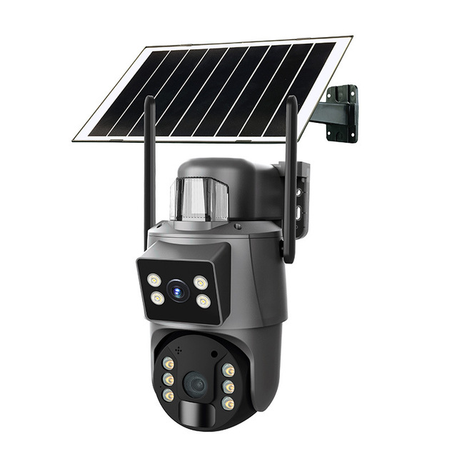 2026 Ubox 6MP Dual Lens Siren Human Detection Alarm 4G Sim Card Wireless Outdoor PTZ Security WIFI 4G Solar Powered Cameras