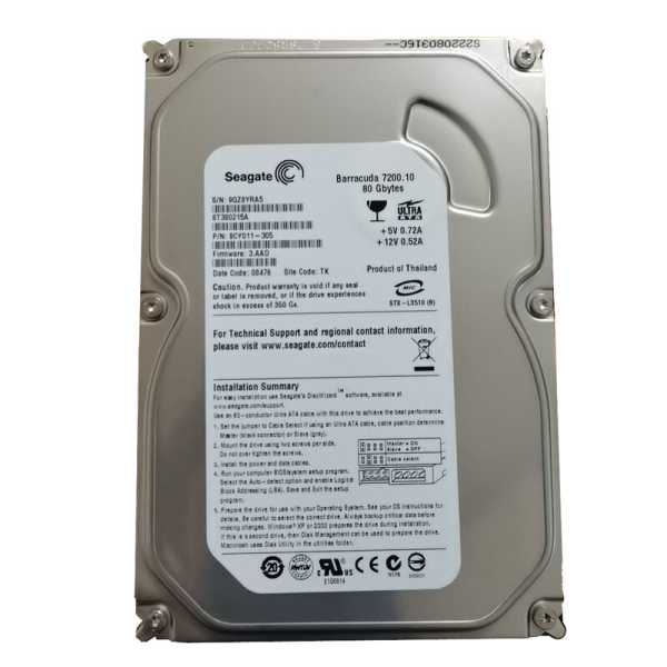 1 Brand New Original Item 80gb St380215a 7200rpm Ide 3.5" Internal Hdd Hard Disk Drive Plc