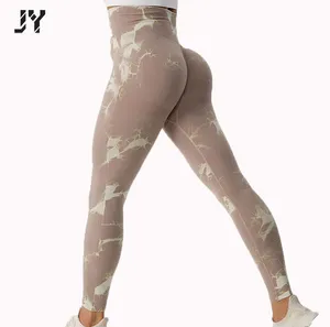 Joyyoung Custom High Waist Tie Dye Leggings Scrunch Butt Seamless Yoga Pants Botty lift Gym Leggings For Women