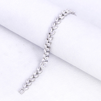 Bracelet en argent à motif d'épi de blé avec zircon, élégant et haut de gamme, pour femme, idéal pour un usage quotidien et une personnalisation polyvalente
