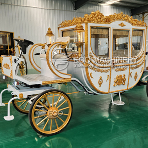 Nuevo Diseño, Carruaje Real Eléctrico de Lujo Color Dorado Personalizado, Tamaño Real, Conducible, 4 Ruedas, Carroza sin Caballos para 4-6 Personas - Product Image 2