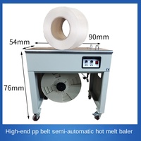 Machine à cerclage semi-automatique électrique à double moteur intelligente pour cartons d'emballage alimentaire, avec serrage par fusion à chaud, facile à utiliser