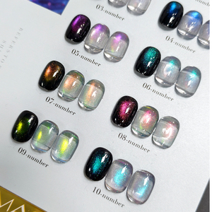AILANUO Colección de Esmaltes de Gel para Uñas de 10 Colores, Efecto Ojo de Gato, OEM, Marca Privada, Botella Personalizada, Gel Magnético Ojo de Gato - Product Image 4