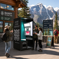 Machine Photobooth en Bois avec Imprimante et Appareil Photo Reflex Numérique pour iPad et Smartphones, Écran Tactile, Idéale pour Mariages, Événements et Locations de Fêtes