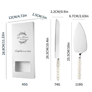 Set Regalo per Servire il Torta con Scatola, Set per Tagliare la Torta per Matrimoni e Addii al Nubilato, Set Coltello e Paletta per Torta Nuziale - Product Image 3