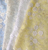 Tissu en dentelle florale respirant et hydrosoluble 100% coton pour vêtements ou robe hawaïenne, tissu en dentelle brodée