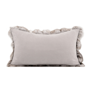 Luxueux gris <span class=keywords><strong>café</strong></span> <span class=keywords><strong>renard</strong></span> fourrure taie d'oreiller hôtel modèle chambre canapé salon Villa taille housse de coussin décoratif et coussins - Product Image 2