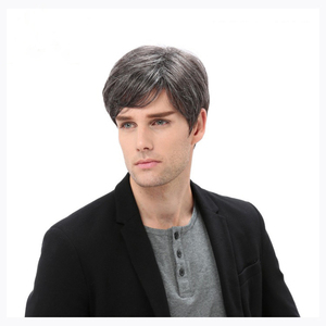 Parrucche da <span class=keywords><strong>uomo</strong></span> in fibra chimica copricapo da <span class=keywords><strong>uomo</strong></span> alla moda scoppi laterali soffici parrucche popolari parrucche capelli corti - Product Image 1