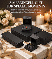 Coffret à bijoux de luxe moderne en cuir PU et daim, personnalisable avec logo, pour bagues, colliers, boucles d'oreilles, bracelets, idéal pour les boutiques