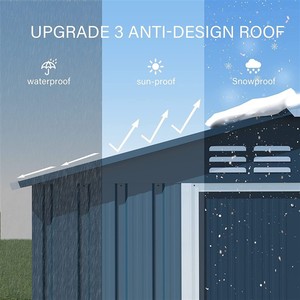 Abri <span class=keywords><strong>de</strong></span> <span class=keywords><strong>jardin</strong></span> métallique multifonctionnel 6x4, <span class=keywords><strong>armoire</strong></span> <span class=keywords><strong>de</strong></span> rangement extérieure pour tondeuses à gazon, vélos et niche pour animaux, construction étanche - Product Image 3