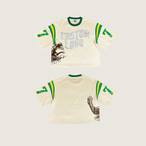 เสื้อยืดสตรีทแวร์ทรงบ็อกซี่คุณภาพสูง 300gsm ผ้าทอเนื้อหนัก 100% คอตตอน คอเต่า พิมพ์ลาย DTG ตามสั่ง ป้องกันการเป็นขุย - Product Image 4