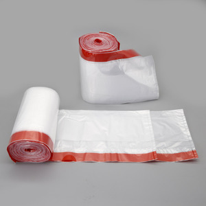 Plastic Disposable Garbage <b>Bags</b> with Handles, Draw Tape Garbage <b>Bags</b>, Garbage <b>Bag</b> with <b>String</b> - Product Image 2