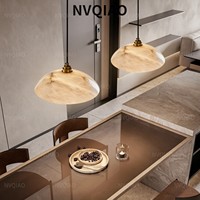 Lustre en marbre flocon de neige naturel avec pendentif en cuivre, LED RA90 CRI 3000K, design moderne et luxueux pour salle à manger, bar