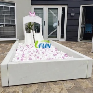Piscina de Bolas Blanca Resistente de 8~10 pies, Área de Juegos Individual para Interiores, Material PU, Tobogán, para Niños de <span class=keywords><strong>3</strong></span>~10 Años, Ideal para Parques Temáticos y Eventos - Product Image 2