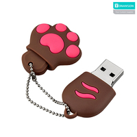 Clé USB créative en PVC en forme de patte de chat avec logo personnalisé 2.0, 8 Go, 16 Go, 32 Go, 3.0, 64 Go, 128 Go, clé USB promotionnelle en forme de griffe de chat, cadeau