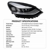 Ensemble de phares LED compatibles avec lentille de projecteur et boîtier en PC pour Tesla Model 3 Y S X, pièces de rechange automobiles