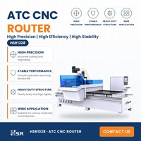 Routeur CNC 3 axes ATC avec broche 9KW, magazine 12 outils, machine de nesting pour bois et MDF avec table de travail sous vide