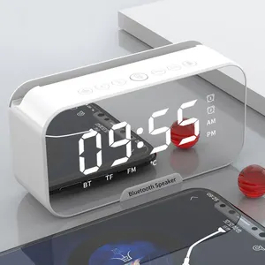 LED Display Portable Alarm Clock/ Radio /Bluetooth Speaker Multifunctional Clock Bluetooth Speaker with phone stand for home