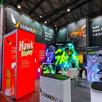 Support de stand d'exposition modulaire LED pliable et portable avec boîte à lumière segmentée pour équipement de fond, personnalisable, vente en gros