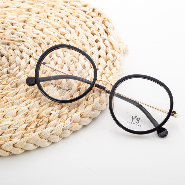 China Factory New MEIJIN Brand Model 7713 Unisex Round Handmade Acetate Metal Optical Eye Glasses Frames