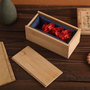 Boîte de rangement en bois massif rectangulaire de 8 cm de haut avec couvercle coulissant, boîte à thé, boîte à bijoux, style antique - Product Image 3