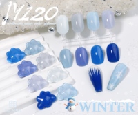 Ensemble de vernis à ongles en gel ICE NOVA de couleur bleue, ensemble de vernis à ongles en gel de qualité supérieure, 12 couleurs avec base et top coat, finition brillante, OEM disponible
