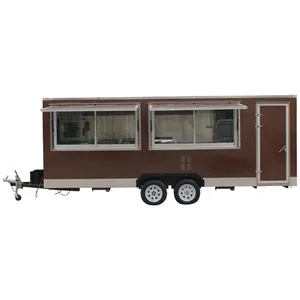food truck with full kitchen Europe street fast food truck mobile bar trailers coffee for sale