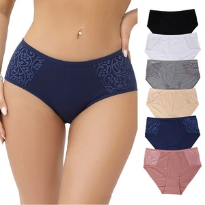 Slip da donna <span class=keywords><strong>a</strong></span> <span class=keywords><strong>vita</strong></span> media in cotone traspirante tinta unita; Mutande <span class=keywords><strong>a</strong></span> copertura totale; Slip estivi taglie forti per mamme; Ingrosso ODM - Product Image 1