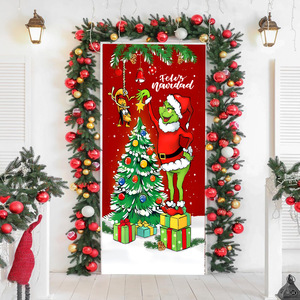 Copriporta <span class=keywords><strong>Natalizio</strong></span> Buon Natale, Telo Decorativo da Appendere per Atmosfera di Festa, con Design per Telaio della <span class=keywords><strong>Porta</strong></span> Decorazioni di Natale - Product Image 3