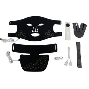 Masque facial LED infrarouge en silicone à 4 lumières différentes pour la thérapie par la lumière, masque anti-âge complet 4 dimensions à lumière rouge - Product Image 1