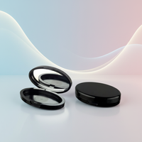 Boîtier compact en plastique ABS pour cosmétiques avec matériaux recyclés, couleur personnalisée, service OEM/ODM, étui vide pour fard à paupières et blush avec miroir