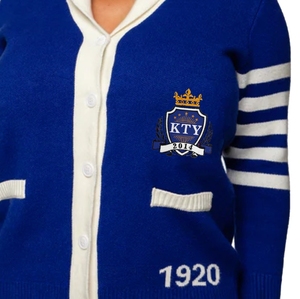 Bán Buôn Biểu Tượng Tùy Chỉnh <span class=keywords><strong>Phi</strong></span> <span class=keywords><strong>Beta</strong></span> Sigma amicae <span class=keywords><strong>Zeta</strong></span> <span class=keywords><strong>Phi</strong></span> <span class=keywords><strong>Beta</strong></span> Hy Lạp Sorority Sọc Cotton Đan Cardigan Của Phụ Nữ Áo Len - Product Image 4