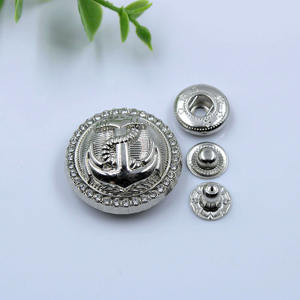 Custom High Quality Alloy Metal Rhinestone Snap Fastener <strong>Buttons</strong> Big Four Parts Press Spring <strong>Button</strong> for Clothes Down Jacket - Product Image 4