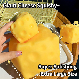 Hot Selling Jumbo Soft Cheese Food Shaped Flour Filling Venting Slow <b>Rebound</b> Pressure Release Decompression Toy for Kids Adults - Product Image 3
