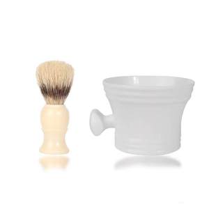 Juego de afeitado para hombre: Cuenco de afeitado de boca ancha, brocha, espumador y raspador - Product Image 2