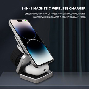 Cargador Inalámbrico Plegable de Alta Calidad para <span class=keywords><strong>Samsung</strong></span>, Base de Carga Rápida de <span class=keywords><strong>15W</strong></span>, Delgado, 3 en 1, Portátil para Viajes - Product Image 4