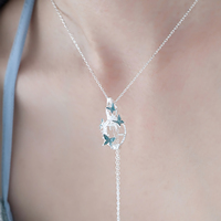 Collier Lariat papillon gourde cassée 925 argent Sterling réglable conception creuse bijoux fins pour femmes