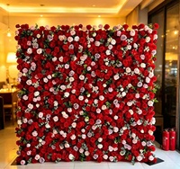 Panneau mural de fleurs artificielles 5D/3D luxueux et magnifique pour mariage, fête, décoration intérieure