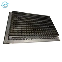 Grille d'aération à persiennes en acier inoxydable résistant à la corrosion 600 mm x 400 mm, grille d'air à double déflection avec amortisseur