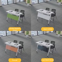 Ensemble de chaises de bureau pliables, table de conférence modulable, bureau de travail mobile à plateau rabattable